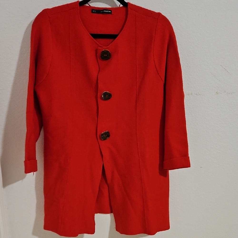 Elegant Red Cape Coat
